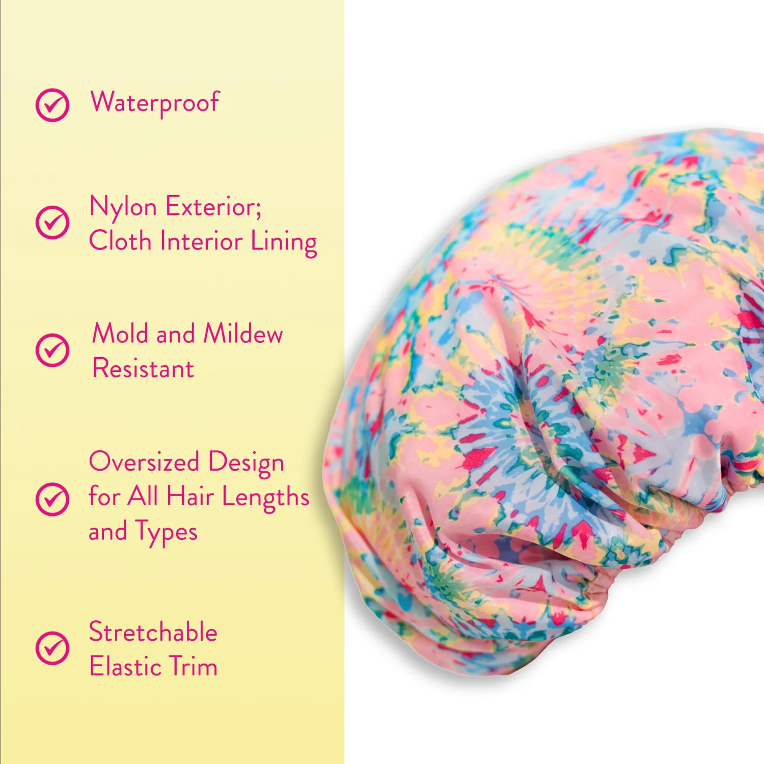 Betty Dain Reusable Nylon Bath & Shower Cap, Groovy Drip