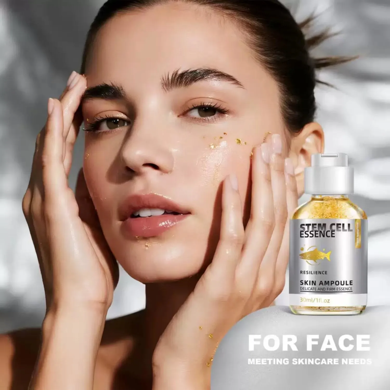 Salmon DNA Serum with PDRN, Microneedling Am-poule for Wrinkles Scars and Skin Repair, Anti-Aging Hydration Booster, Firming Serum With Derma Roller and Pen for Radiant Face or Body