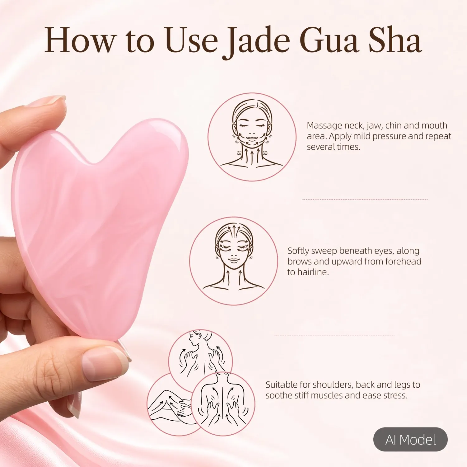 Pink Resin Facial Roller & Gua Sha Set – 2-in-1 Beauty Tool