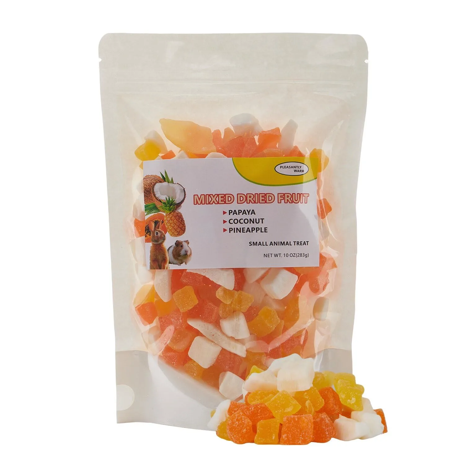 Chinchilla Food，Coconut, Papaya, and Pineapple - Parrots, Sugar Gliders, Chinchillas, Rabbits, Skunks,Birds, Small Herbivores. (10 Ounce)