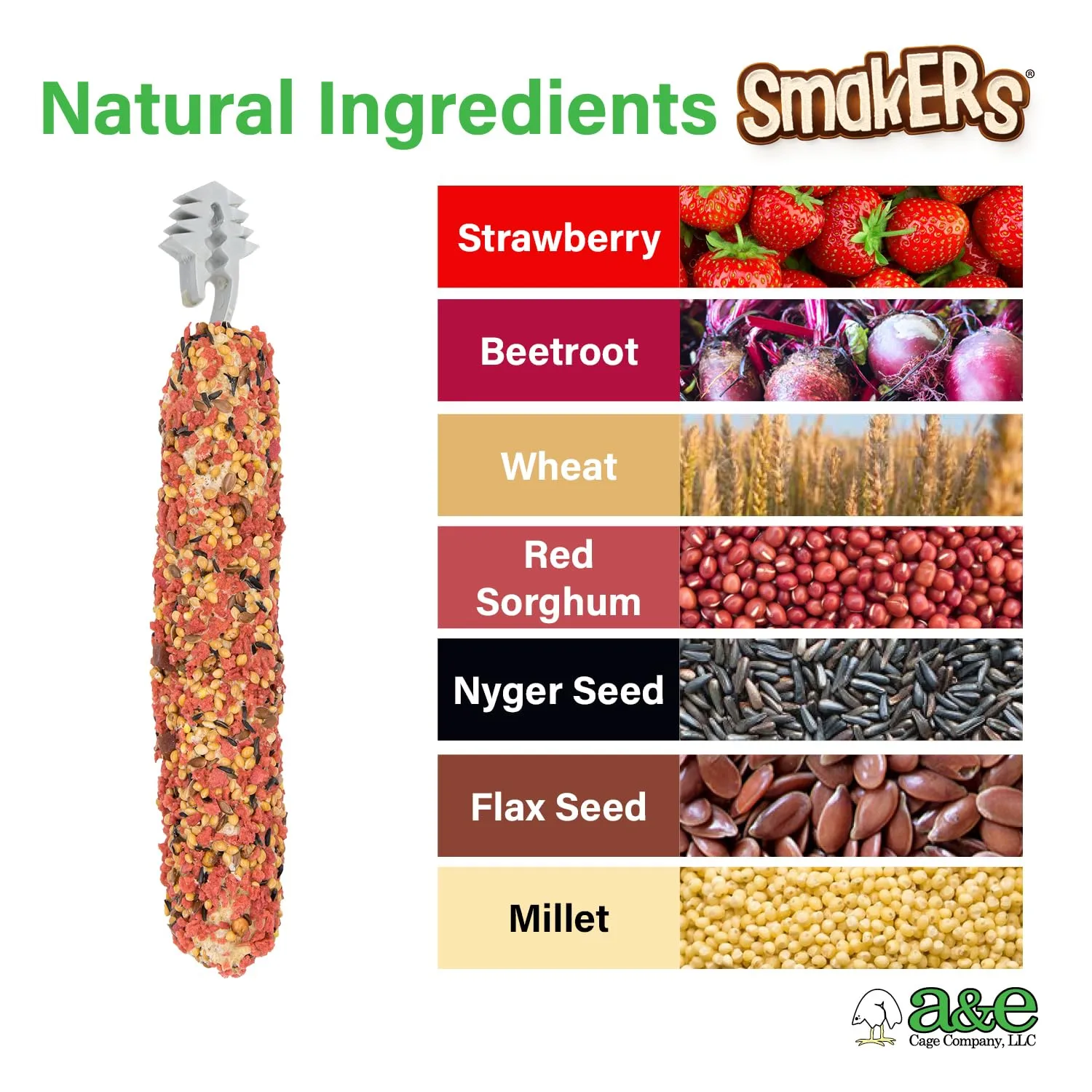 Vitapol Smakers Strawberry Treat Sticks for Parakeets & Budgies, 2 Pack