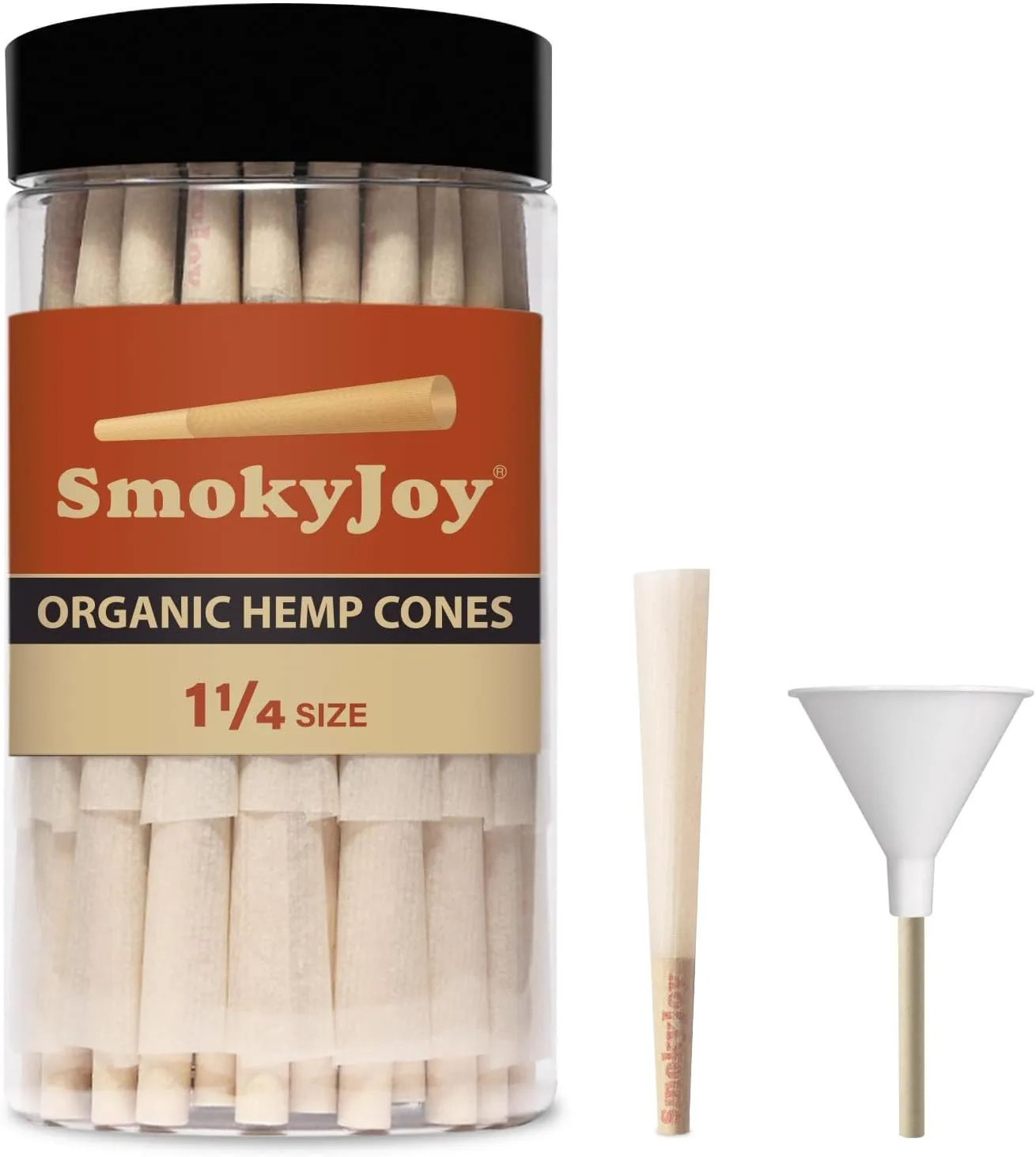 50 Pack 1 1/4 Size Cones - Pre Rolled Rolling Papers With Tips