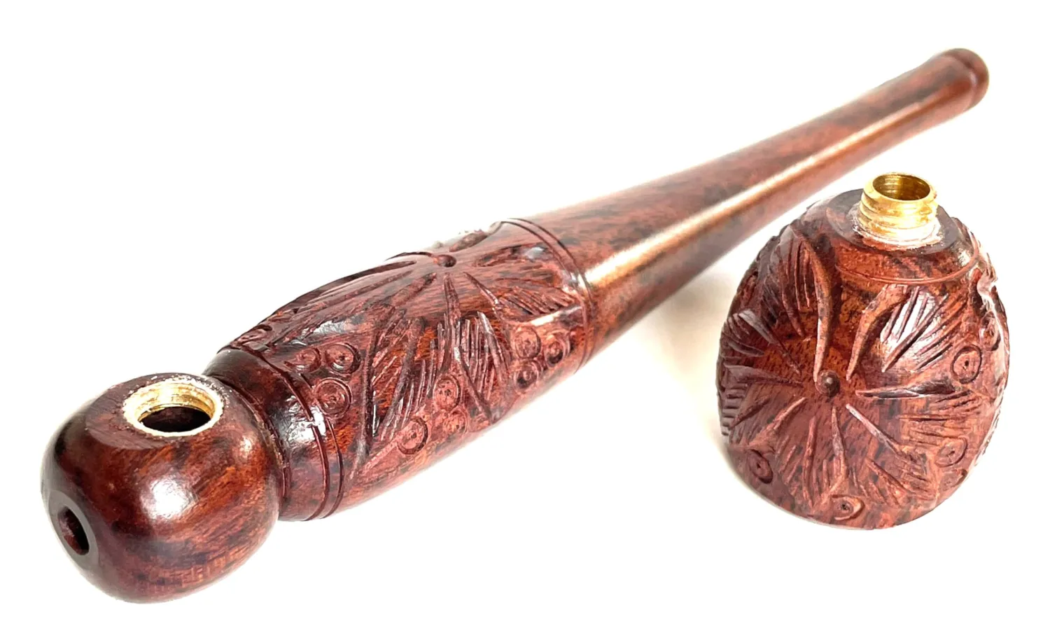 Handmade Artistic Carved Natural Herbal Antique Designer 6 Inch unique Pipe for Gifts.