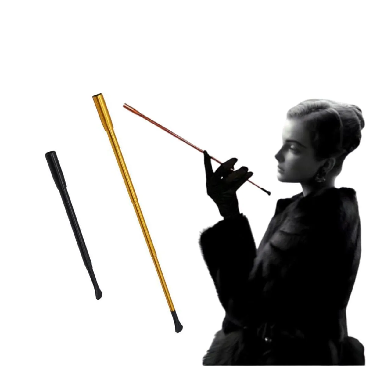 2-Piece Audrey Style Extendable Cigarette Holder for Costume Accessories 