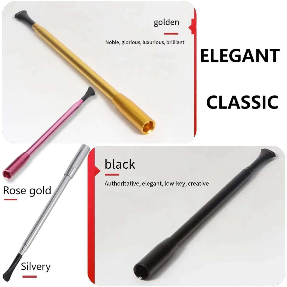 2-Piece Audrey Style Extendable Cigarette Holder for Costume Accessories 