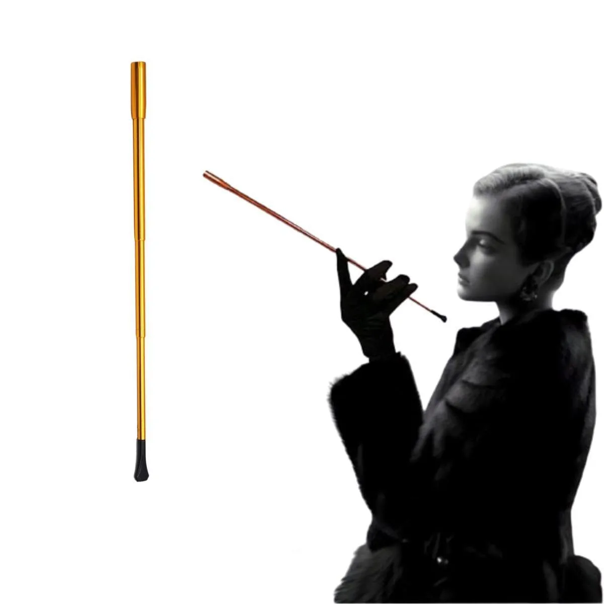 Audrey Style Extendable Cigarette Holder for Costume Accessories,Bronze ﻿