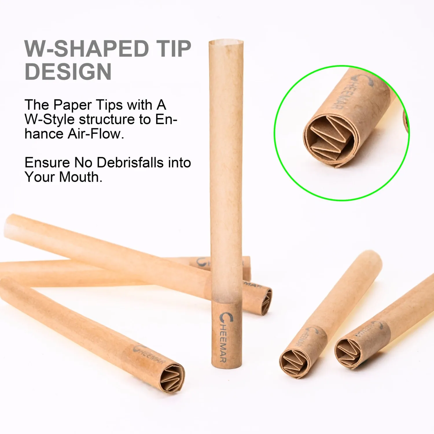 Unbleached Cigarette Tubes, W-Shape Filter, Easy Draw, Slow Burning