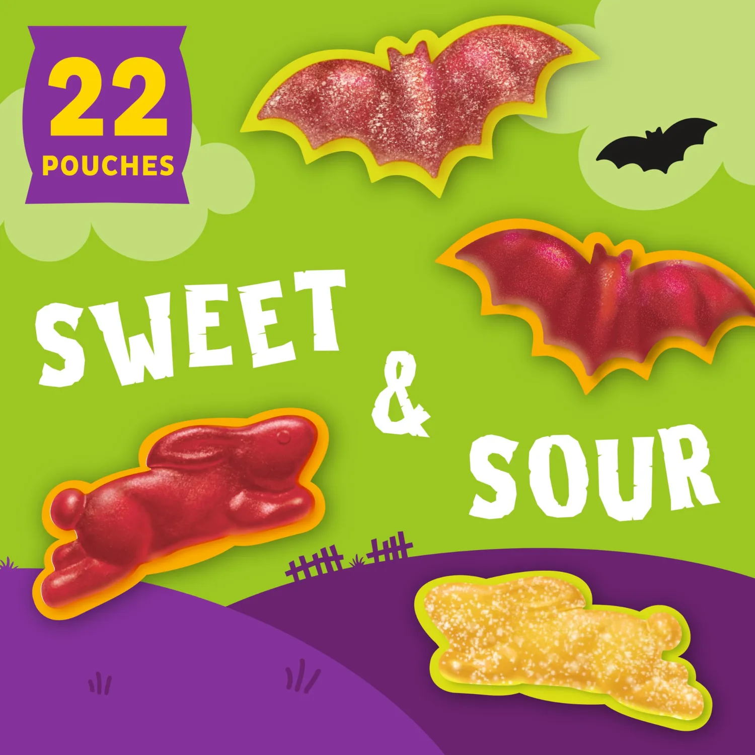 Annie's Sweet & Sour Bunnies & Bats Fruit Flavored Snacks, 22 ct, 15.4 oz