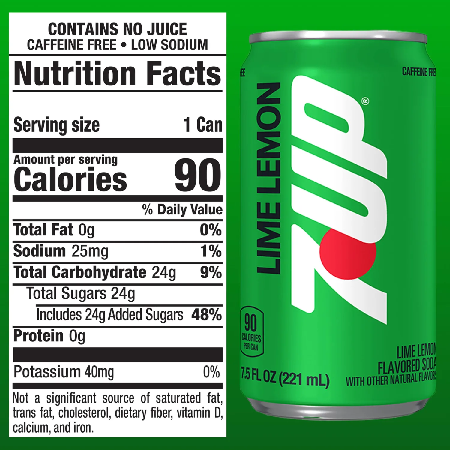 7UP Lime Lemon Soda, 7.5 Oz Mini Cans, 10 Count