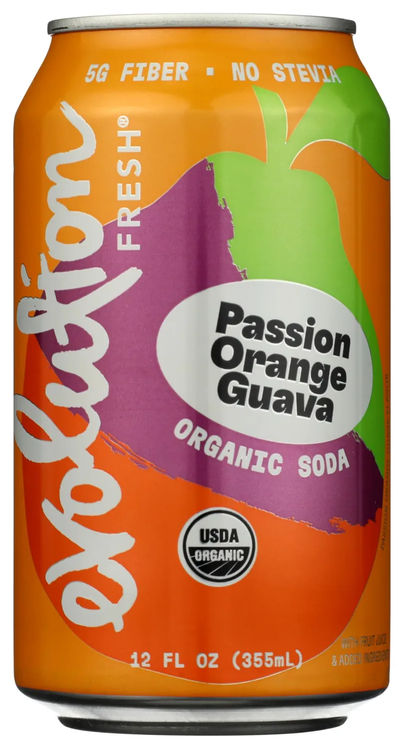 Evolution Fresh Organic Passion Orange Guava Fruit Soda, 12 FZ