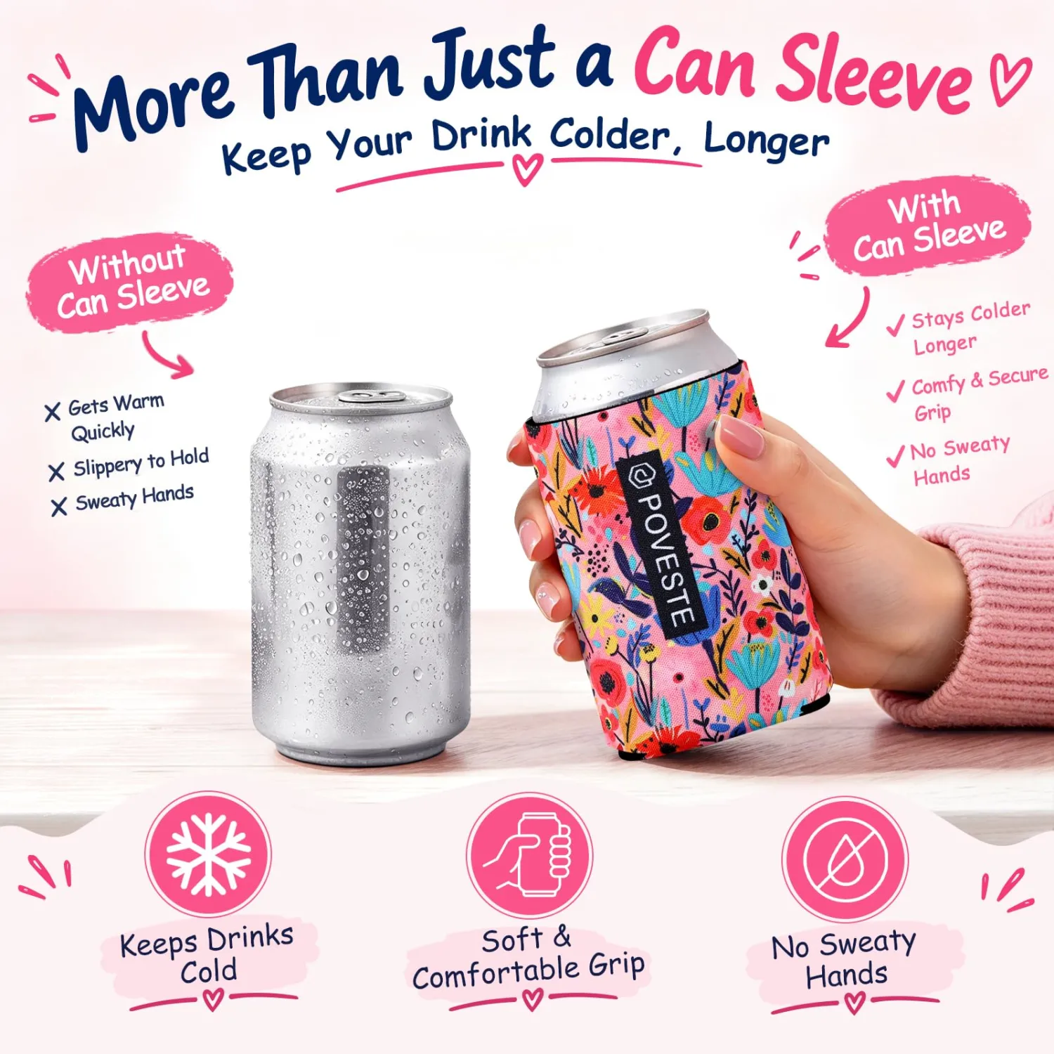 12oz Slim Standard Can Insulated Neoprene Cover for Soda & Energy Drinks