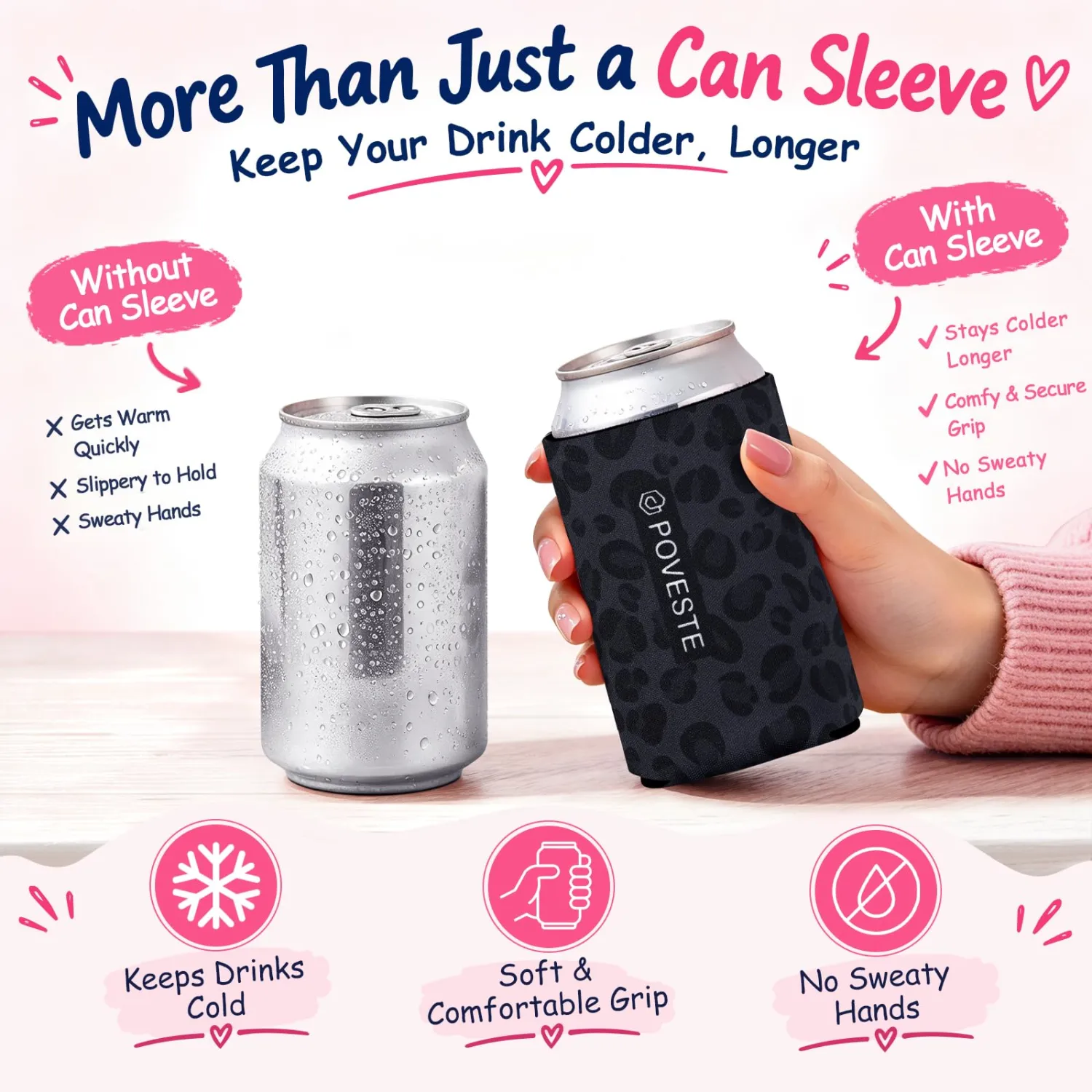 12oz Slim Standard Can Insulated Neoprene Cover for Soda & Energy Drinks