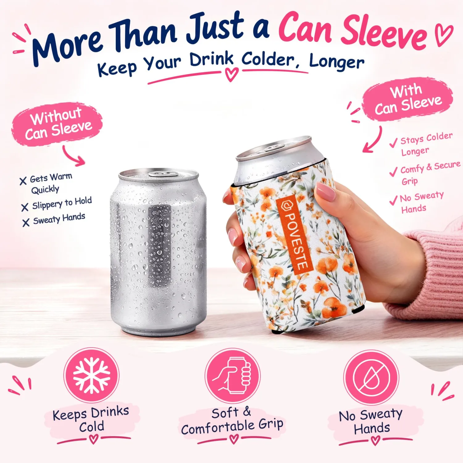 12oz Slim Standard Can Insulated Neoprene Cover for Soda & Energy Drinks