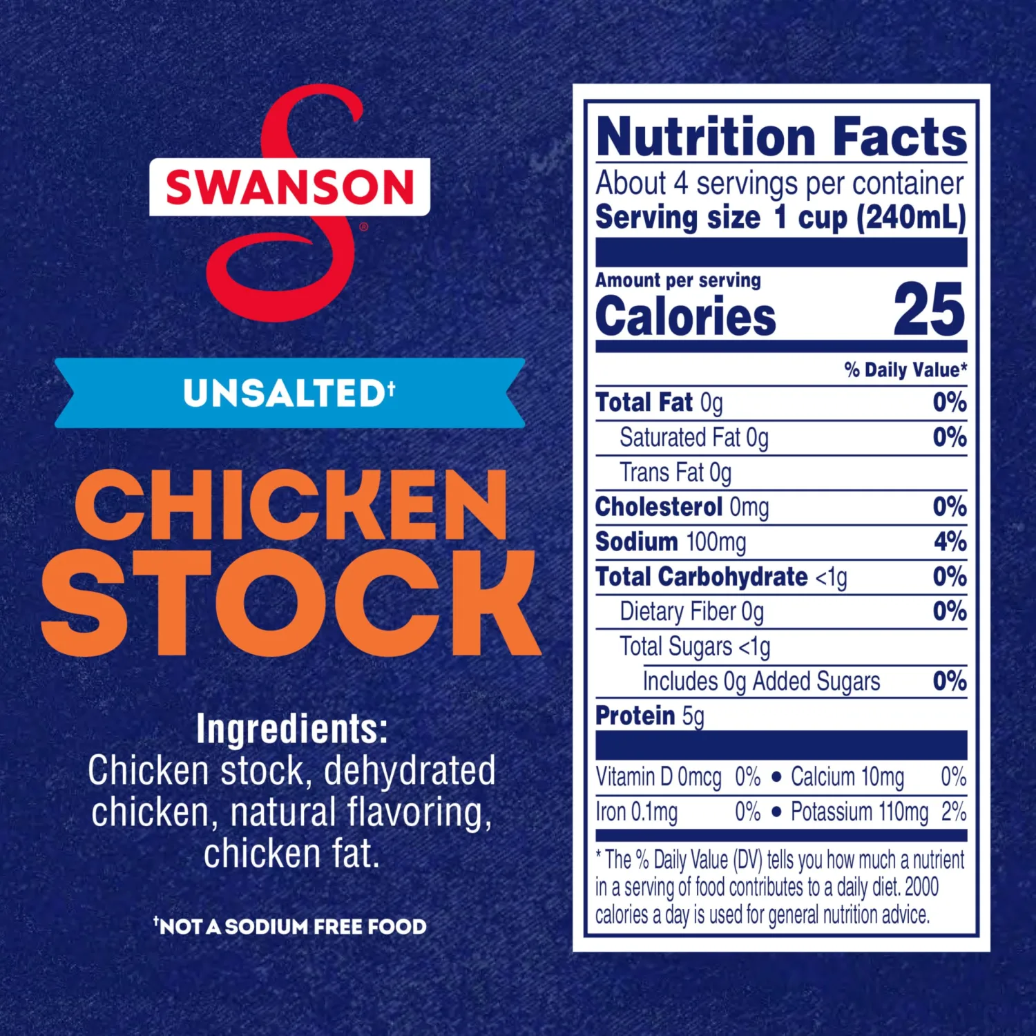 SWANSON S Unsalted Chicken Stock, 32 oz Carton (Pack of 2)