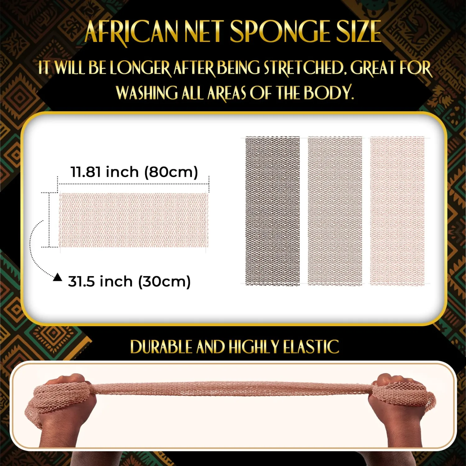 UJFQBH 3 Pack African Net Sponge Authentic Exfoliating Washcloth Spa Gifts