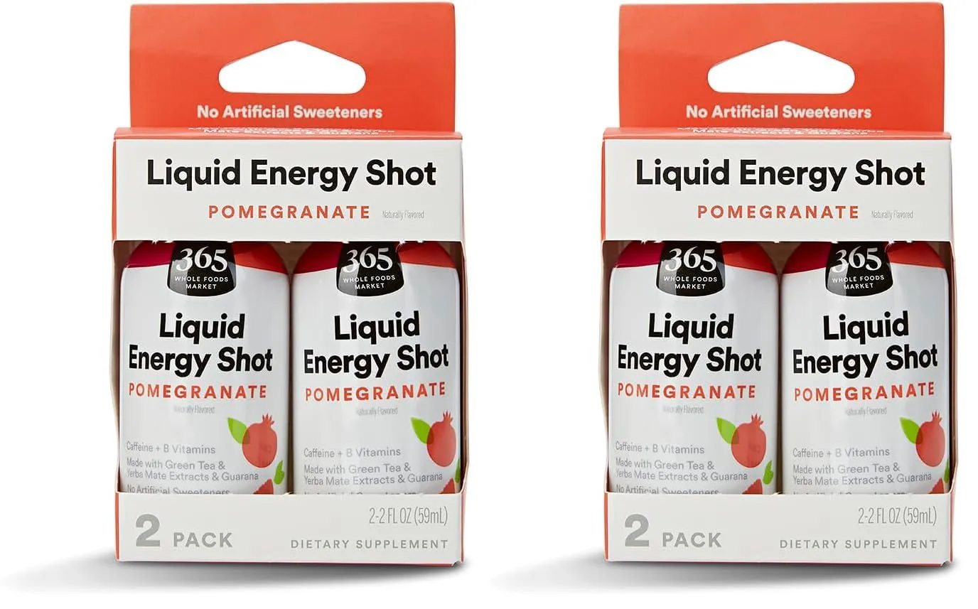 365 by Whole Foods Market Energy Shot, Pomegranate, 2 Fl Oz, 4 Pack