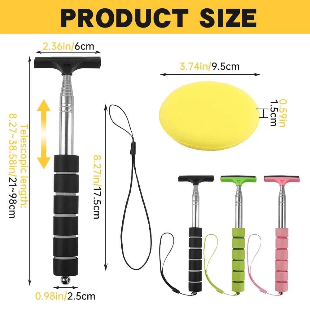 3 Pack Side Mirror Squeegee, Retractable Car Rearview Mirror Wiper