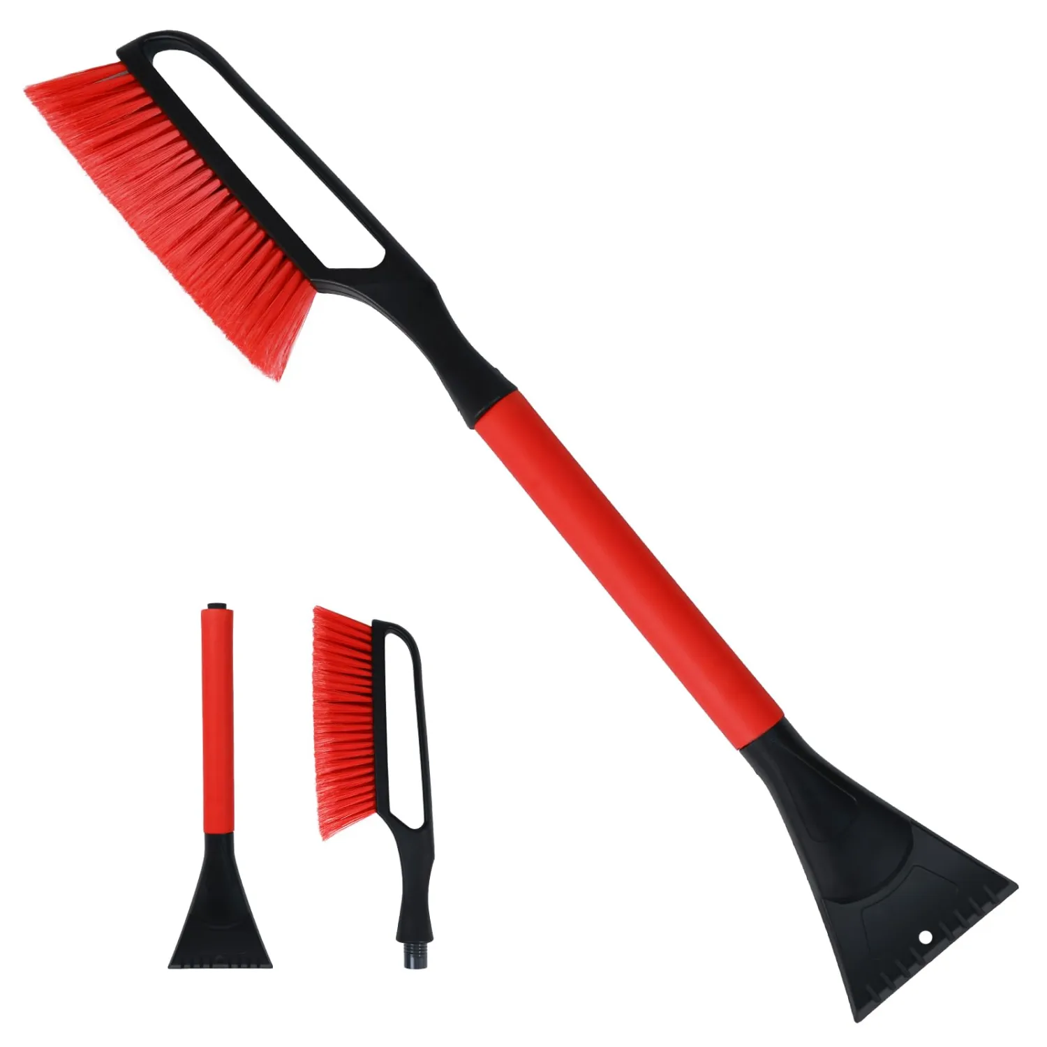 Conliwell 27" Snow Brush with Ice Scraper for Car Windshield, Detachable Snow Removal Tool with Ergonomic Foam Grip for Cars, Trucks, Suvs，Car Windows, windshields, Snow and ice Removal