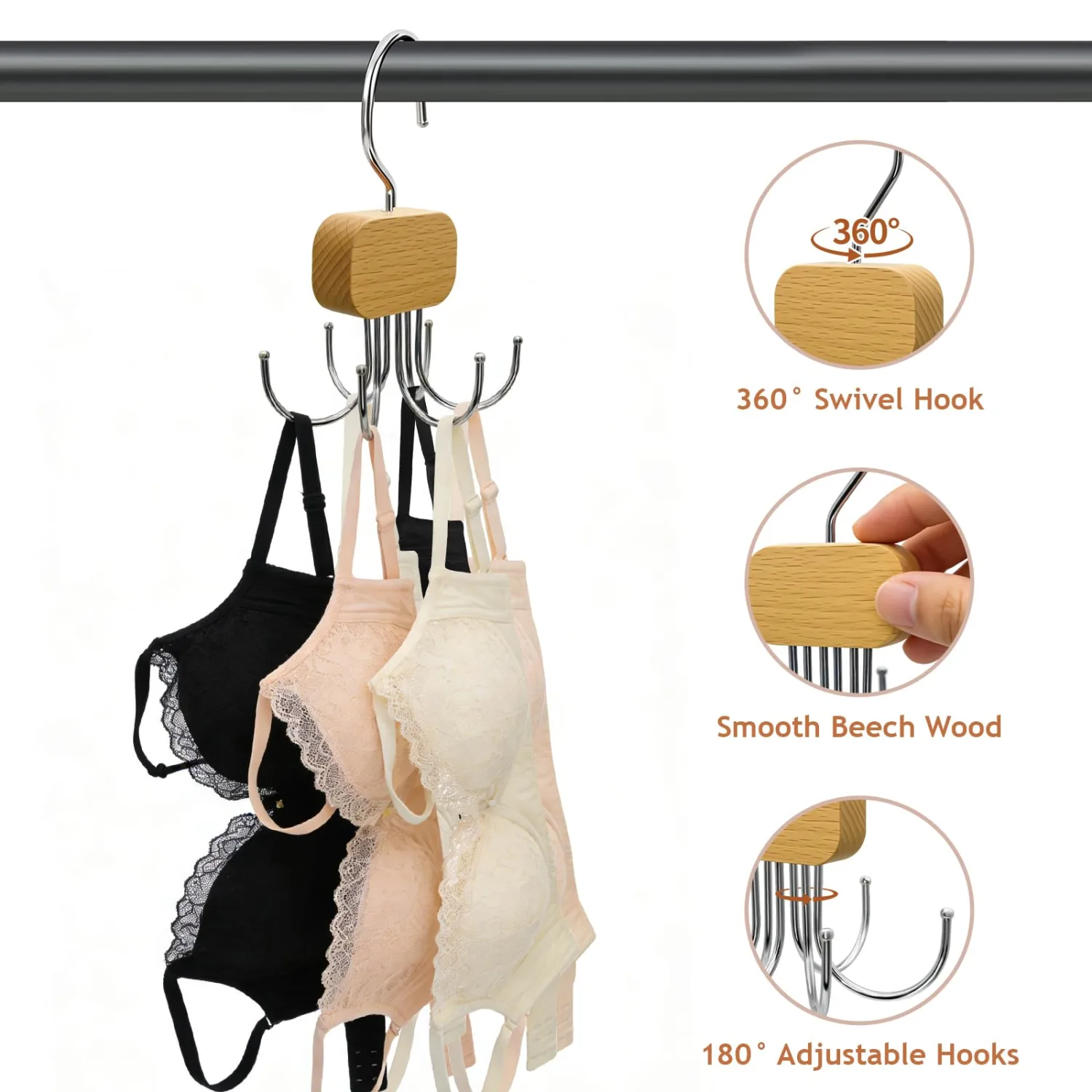 3 Pack Belt Hanger for Closet Organizer, Tie Hangers for Closet Storage