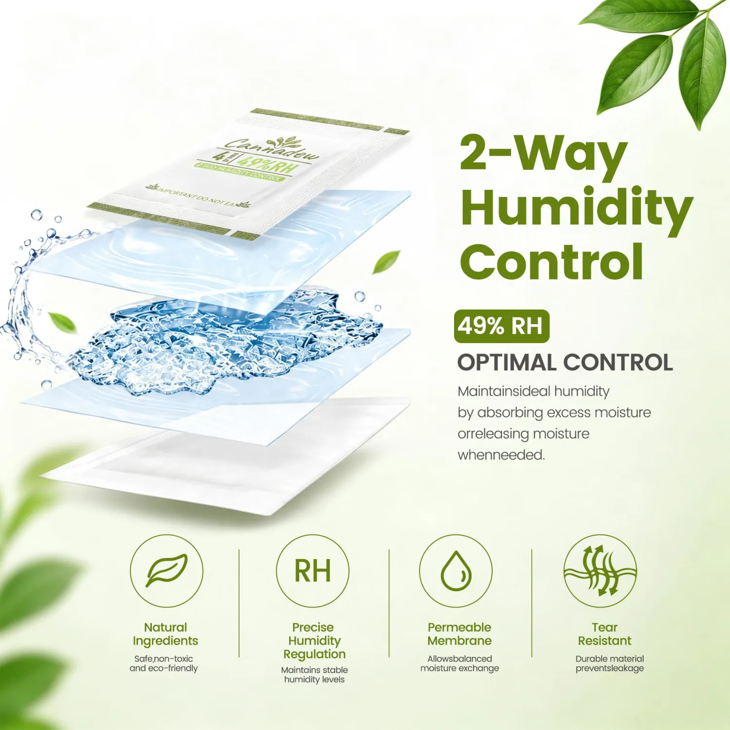 49% RH Size 4-15 Pack Two-Way Humidity Control Packs - for Storing 1/2 oz