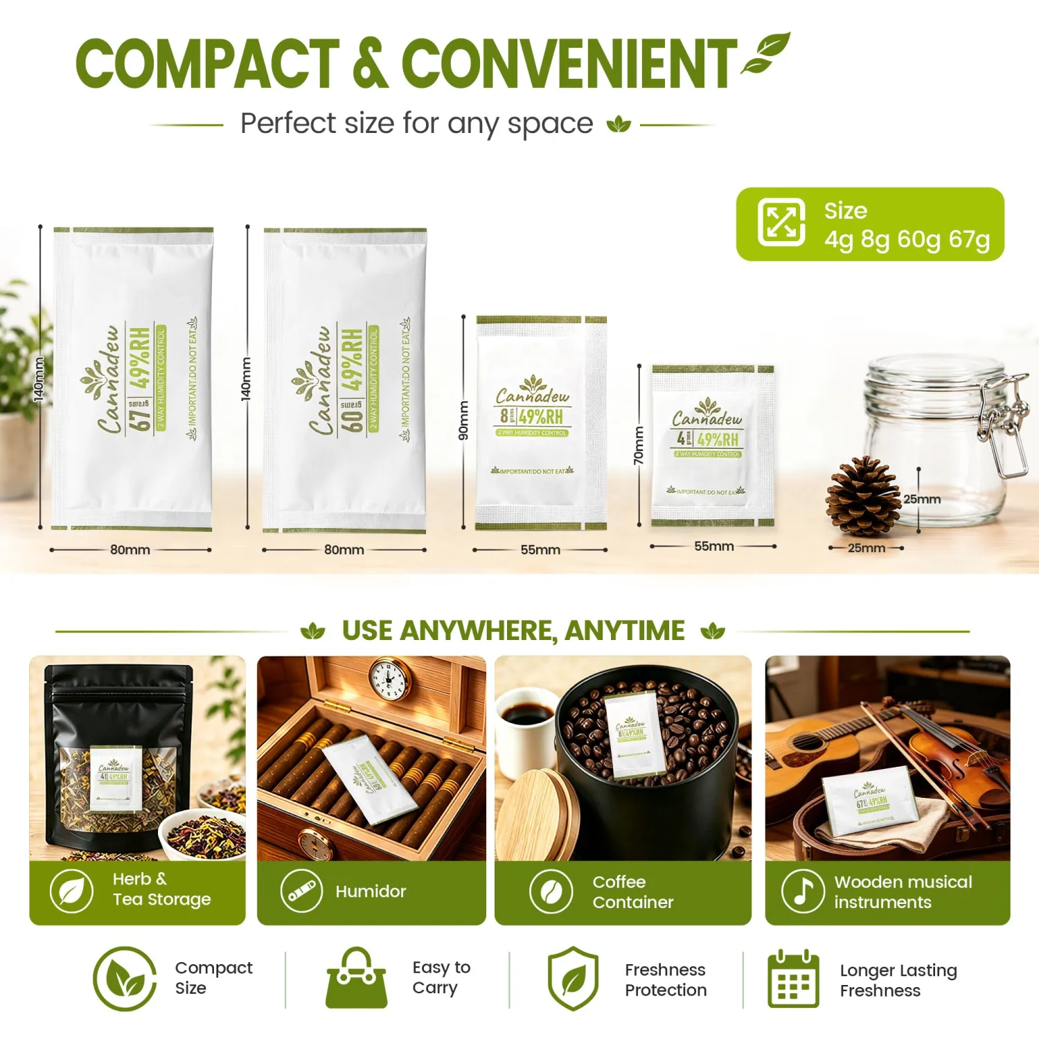 49% RH 67g (5pack) Humidity Packs Two-Way Humidity Control Pack