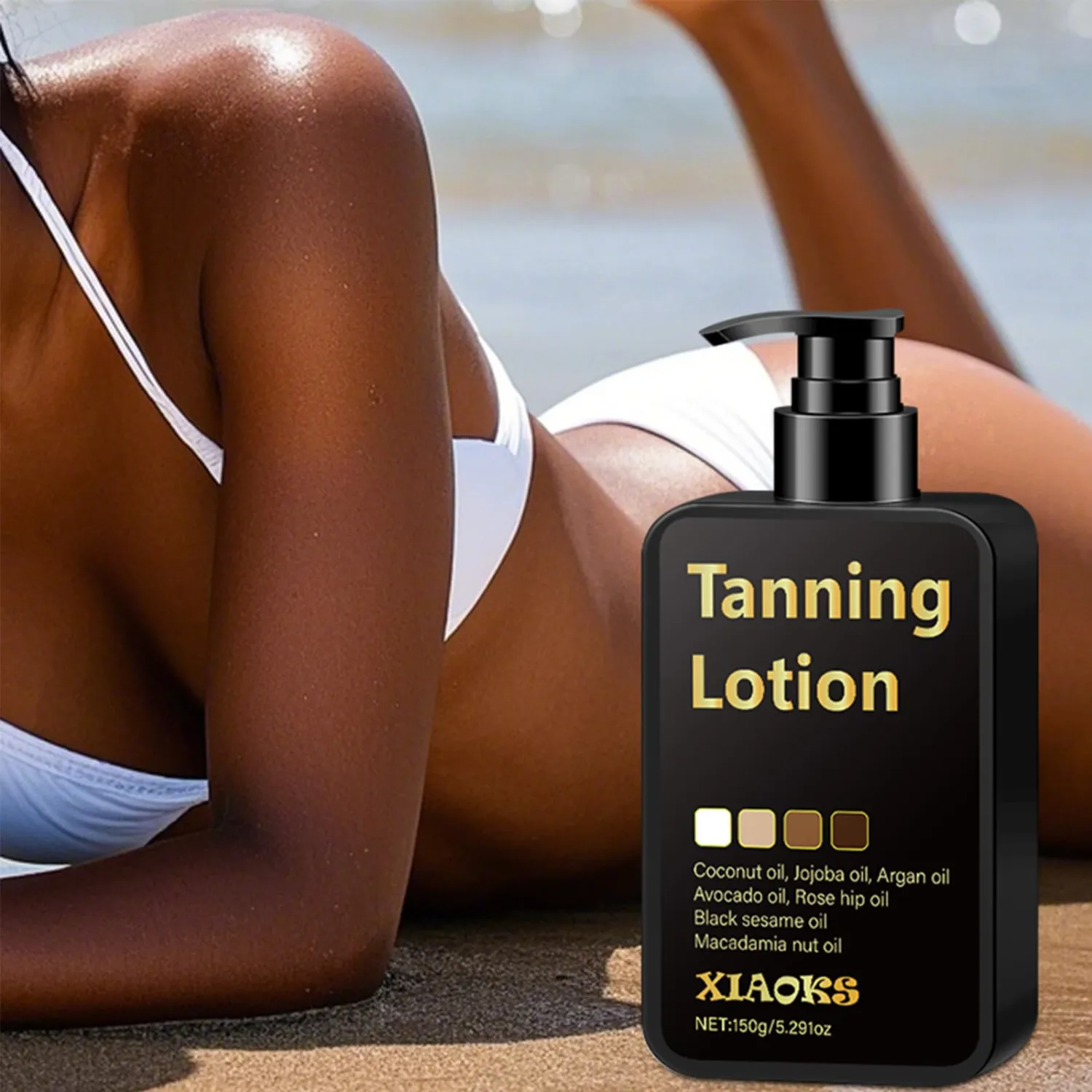 Self Tanning Lotion,Sunless Tanning Lotion with Coconut Oil, Argan Oil & Avocado Oil for Natural-Looking, Streak-Free Bronze Glow,Hydrating & Quick Drying (5.291floz)