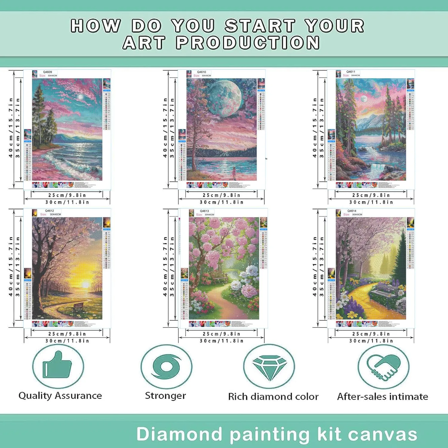 Leatrice 6 Pcs Landscape Diamond Painting Kits for Adults Diamond Art Kits