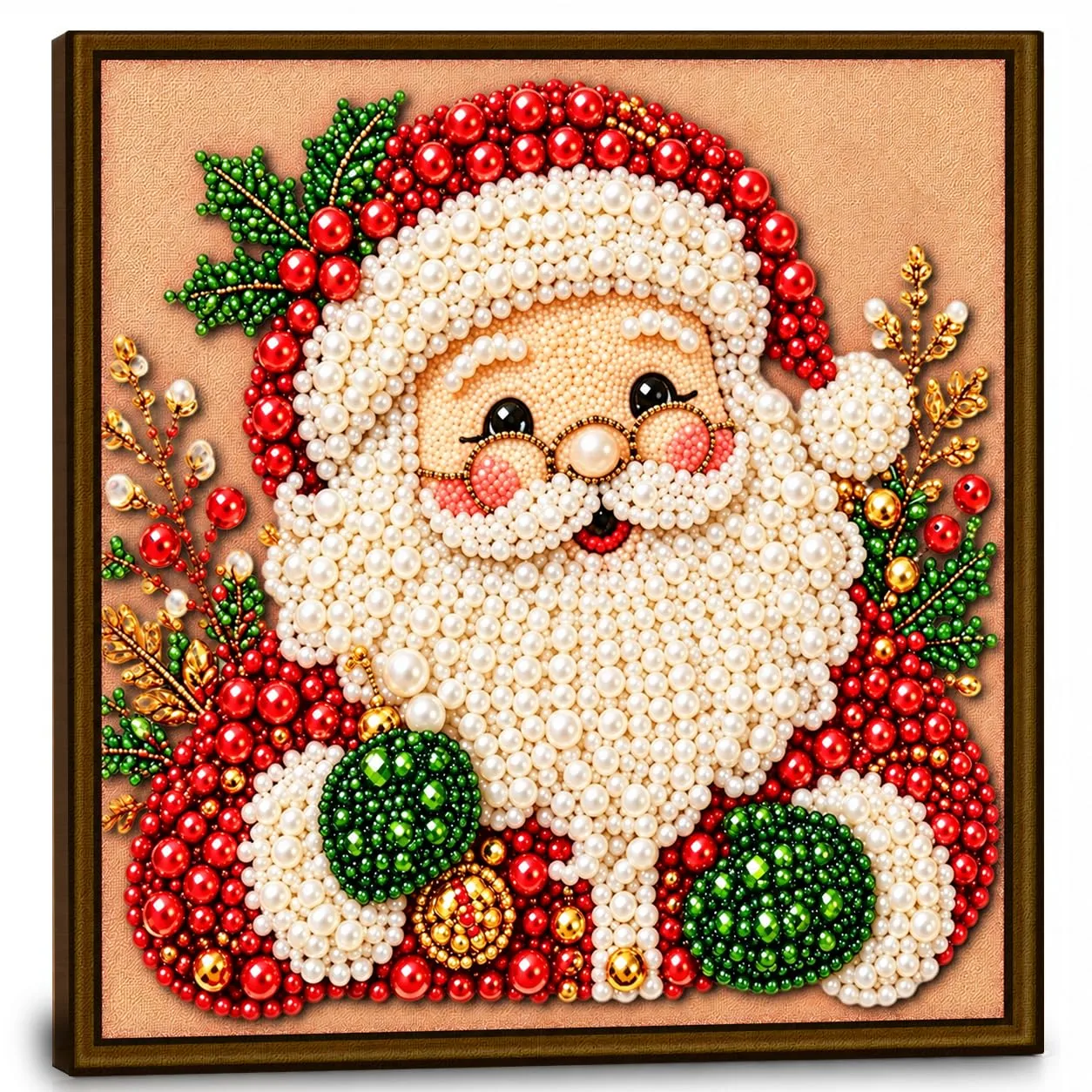 Leatrice Christmas Santa Pearl Diamond Art Kit for Adults and Beginners