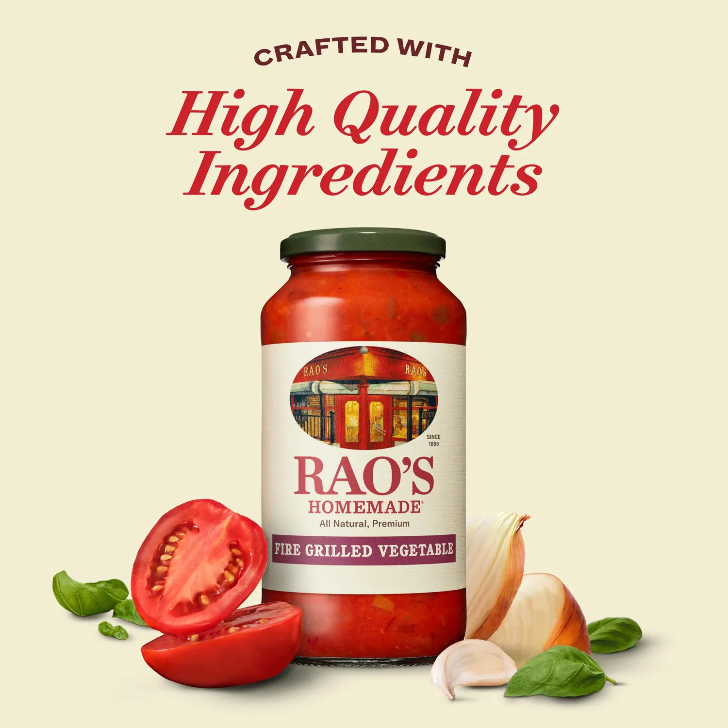 Rao's Homemade Fire Grilled Vegetable Pasta Sauce, 24 oz, Tomato Sauce, All Purpose, Premium Quality, Tomatoes from Italy, Peppers, and Red Onion (Pack of 2)