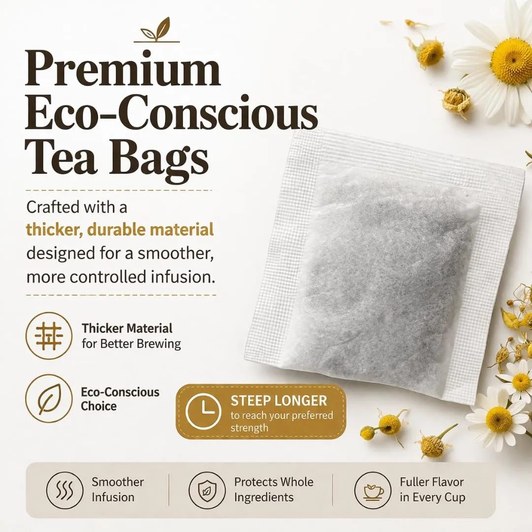 Organic Wellness Herbal Tea 60 Servings Plant-Based Tea Bags – Caffeine Free with individual Wrap (Chamomile)