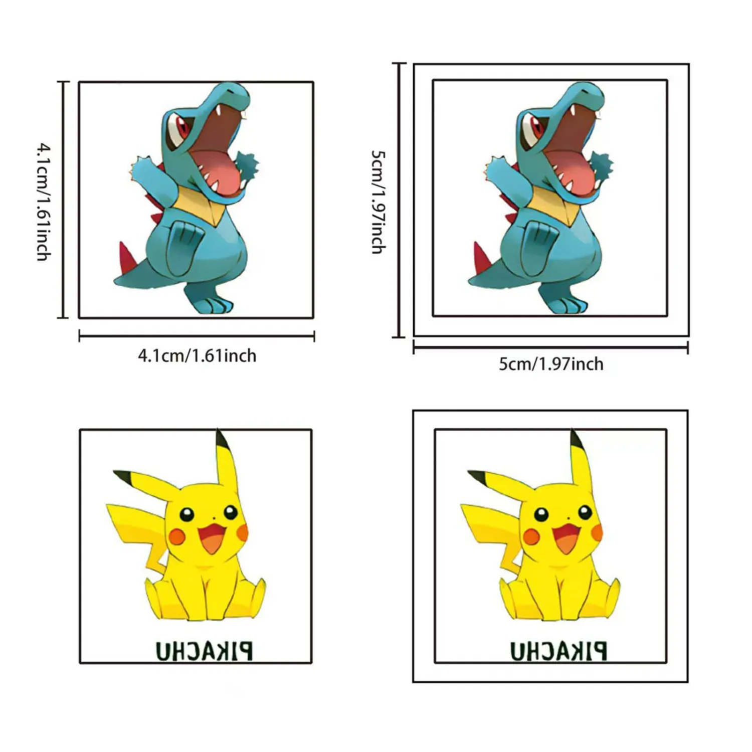 20 Pcs Pokemon Temporary Tattoos for Teens - Waterproof Cartoon Pokemon Stickers,Cute Cartoon Party Favors,Reusable Fake Tattoos for Party Supplies,Rewards & Goodie Bag Stuffers