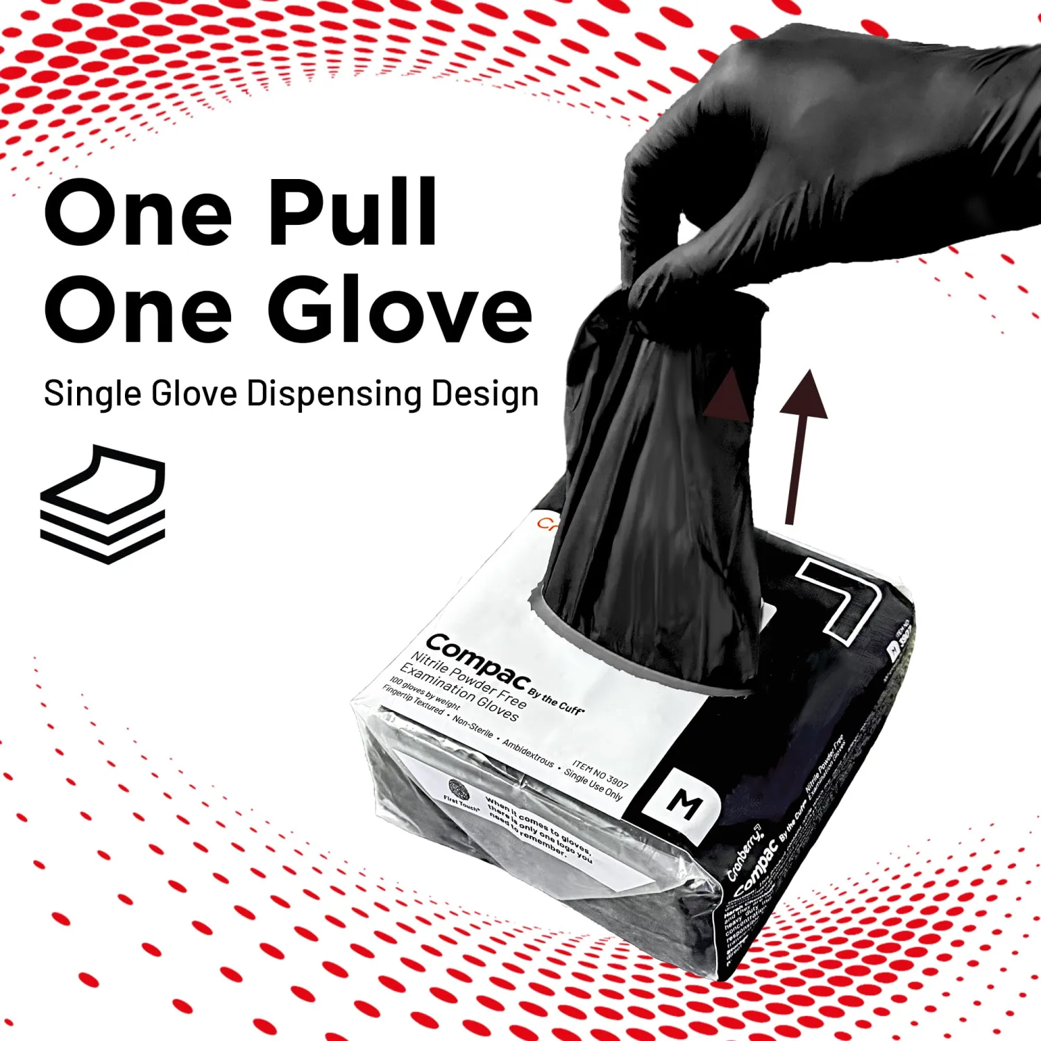 Cranberry Compac Black Nitrile Gloves Disposable Latex Free – Powder Free Food Safe Dental Medical Cleaning & Tattoo Supplies