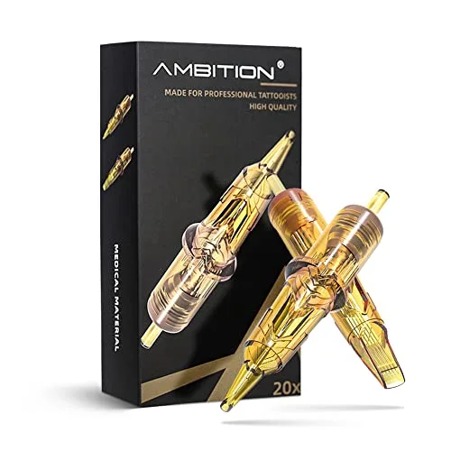 Ambition Glory Tattoo Cartridges #12 Standard 7M1 Needles Disposable 20pcs 0.35mm 7 Single Stack Magnum for Rotary Tattoo Machine Supply
