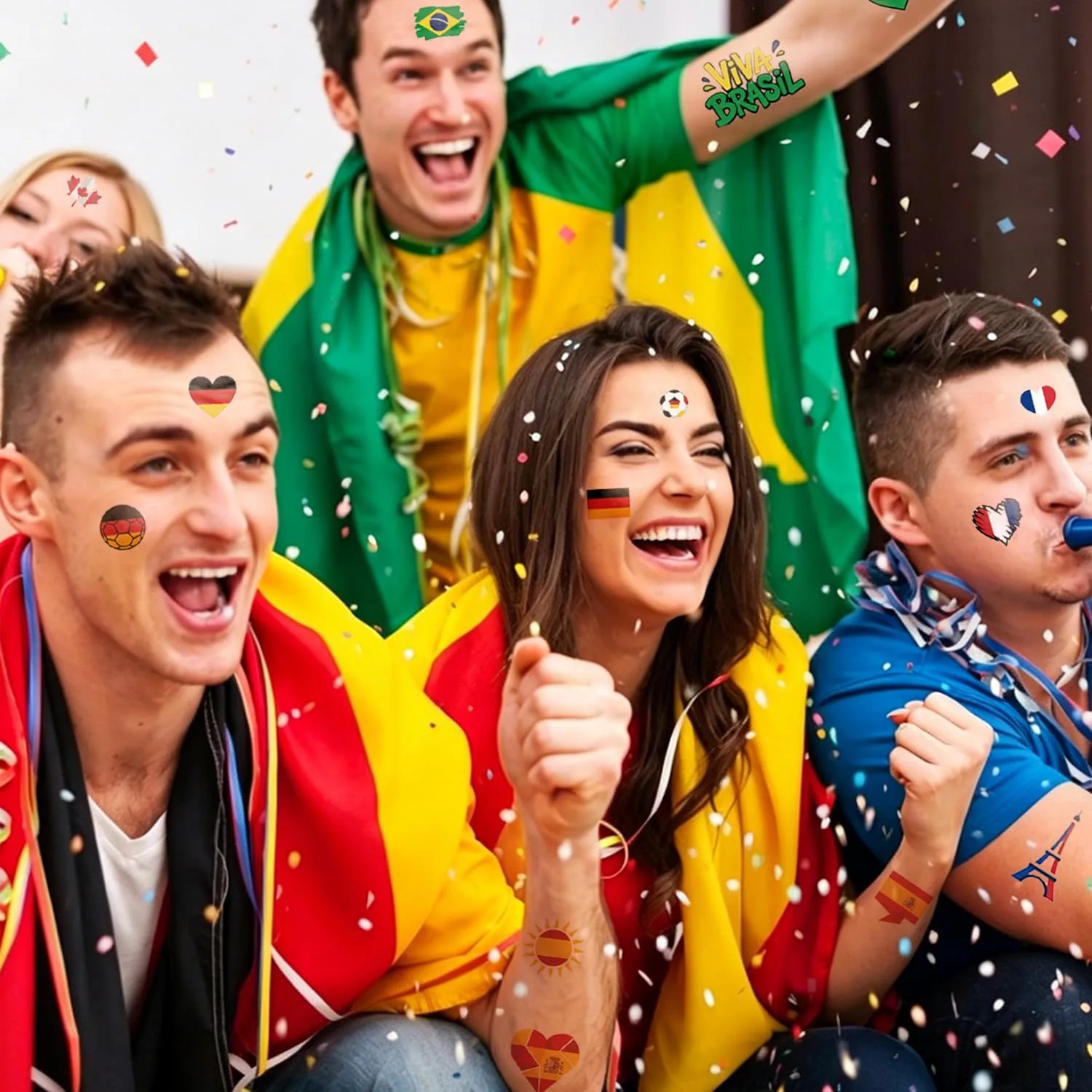 3 Sheets 26 Styles Mexico Flag Temporary Tattoo Stickers, World Cup Football Face Body Fake Tattoo Set, Waterproof Long Lasting Tattoos for Adults and Kids Party Festival Sports Events