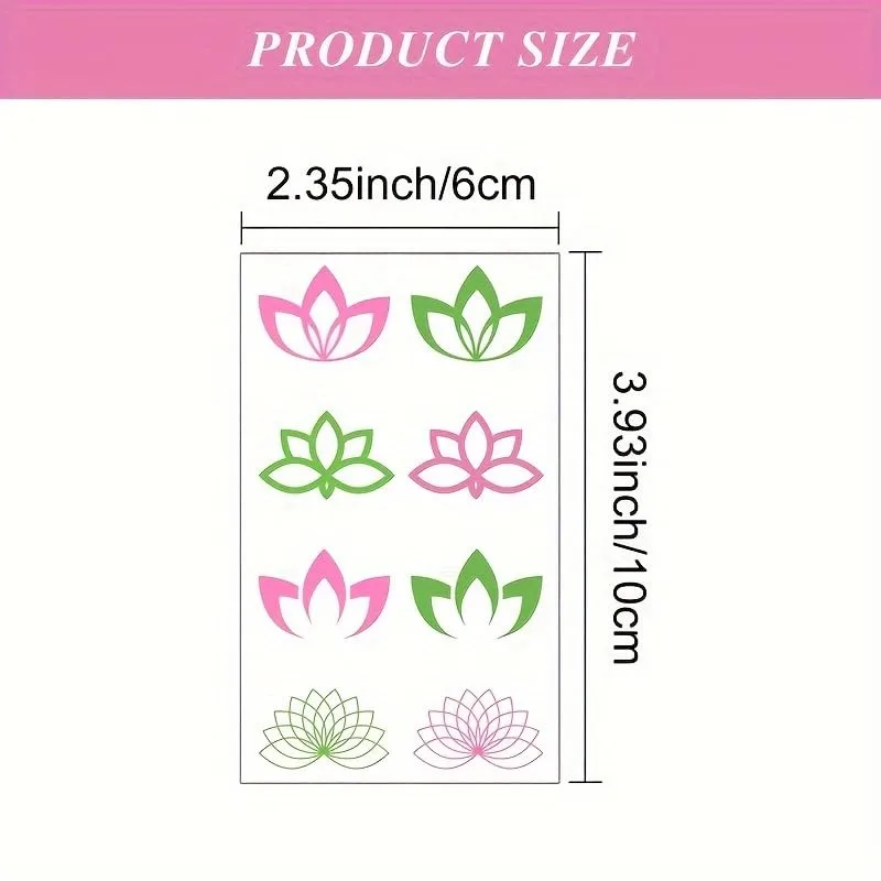 Lotus Flower Temporary Tattoos 20 Sheets Floral Fake Tattoos for Yoga Party