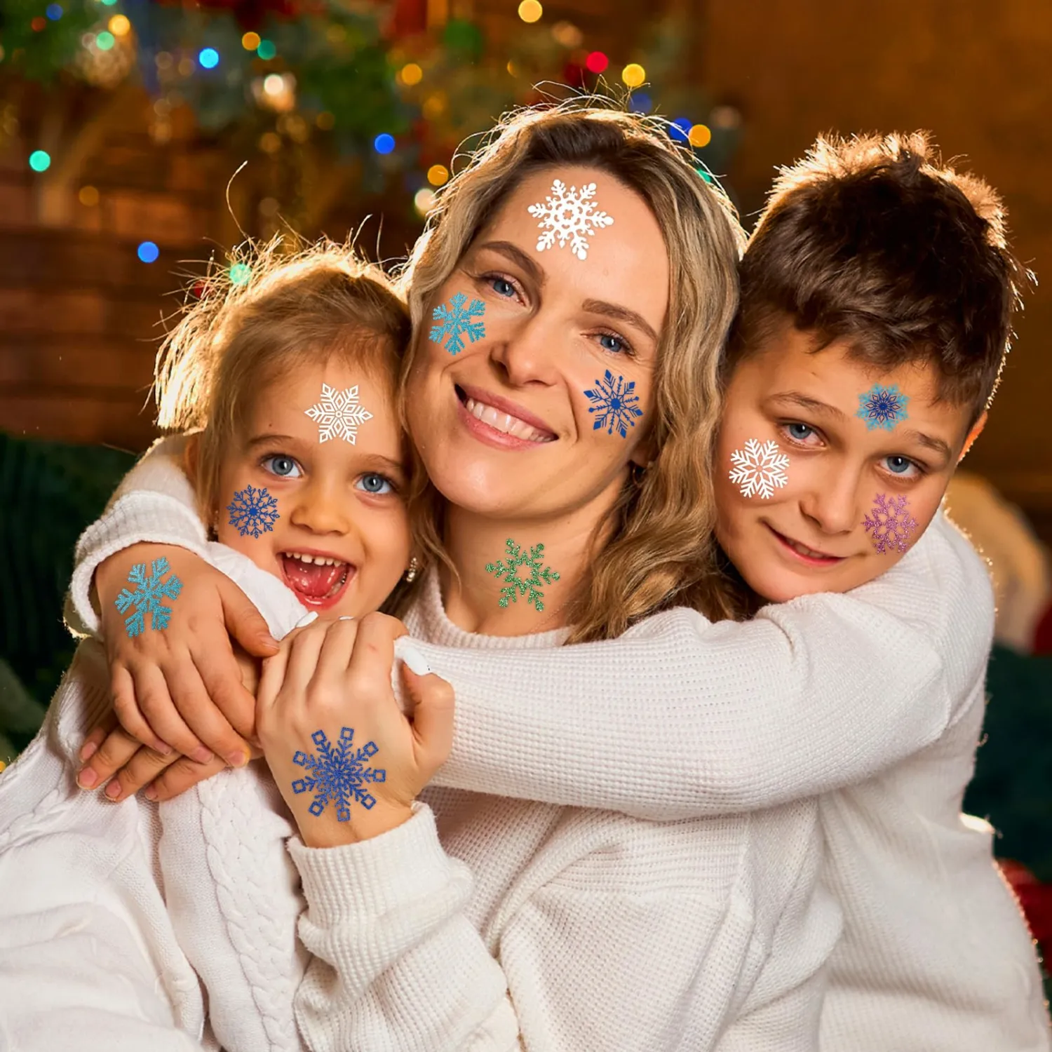 winthrop 96 Pcs Christmas Snowflake Temporary Tattoos for Kids