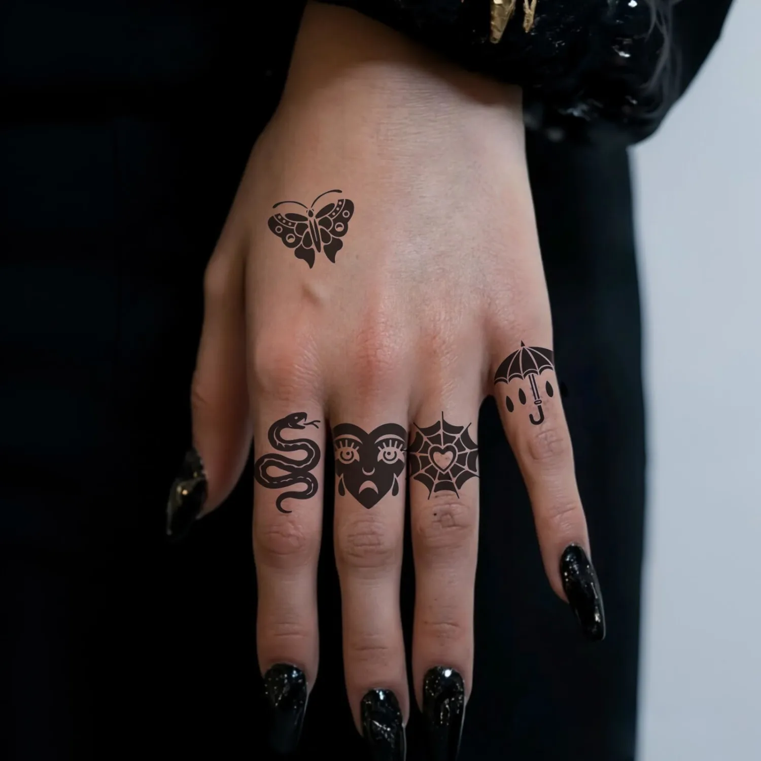 Gangster Semi Permanent Temporary Tattoos for Fingers