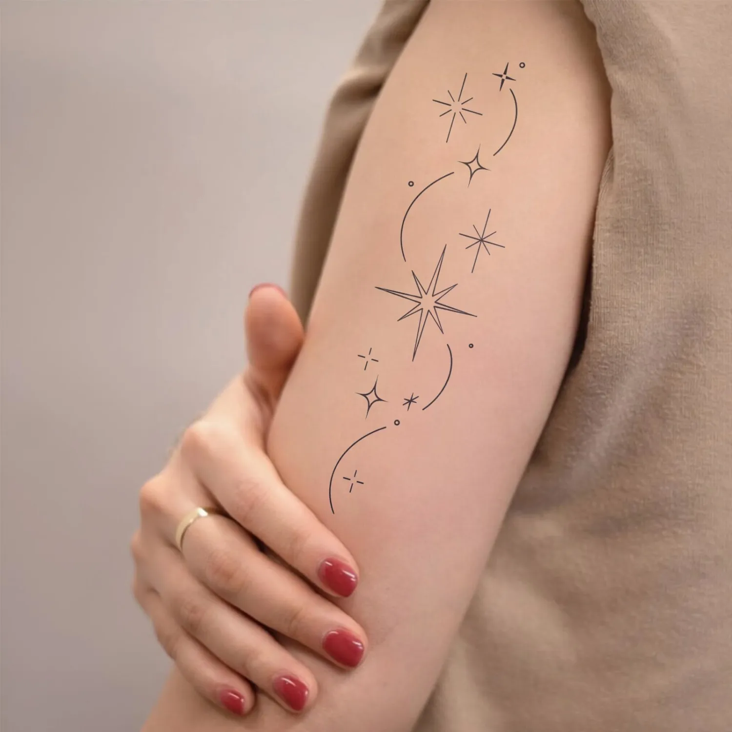 Star Celestial North Star Semi Permanent Temporary Tattoo for Women
