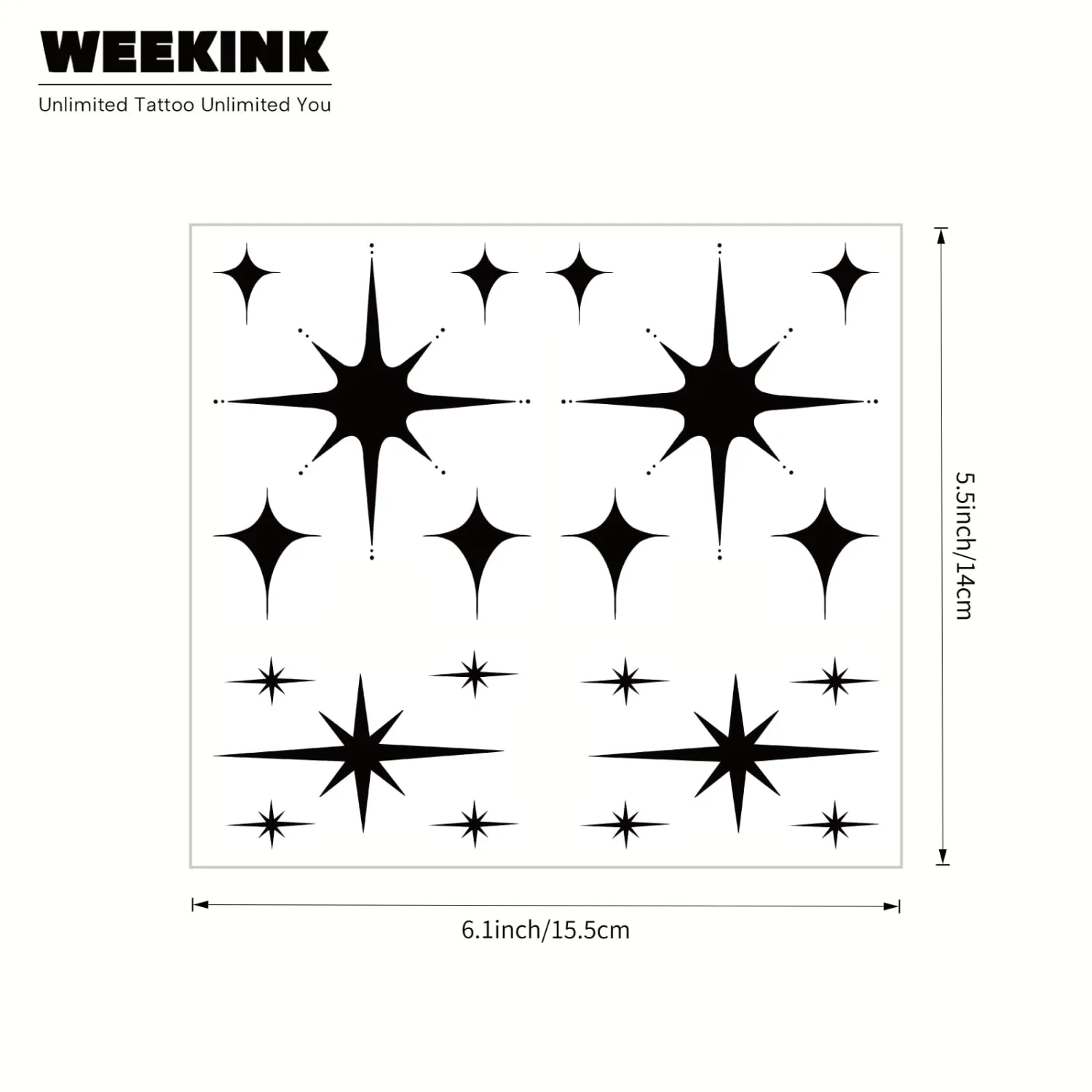 Sparkle Star Semi Permanent Temporary Tattoo Sternum for Men Women