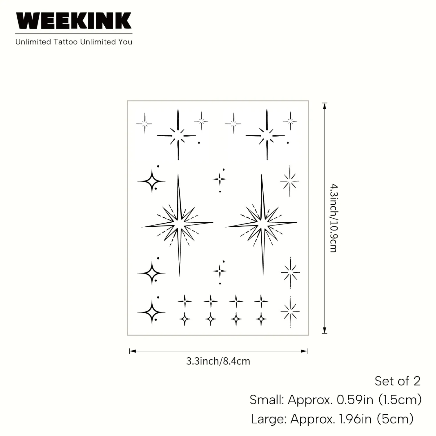 Star Temporary Tattoo Twinkle Celestial Semi Permanent Tattoos