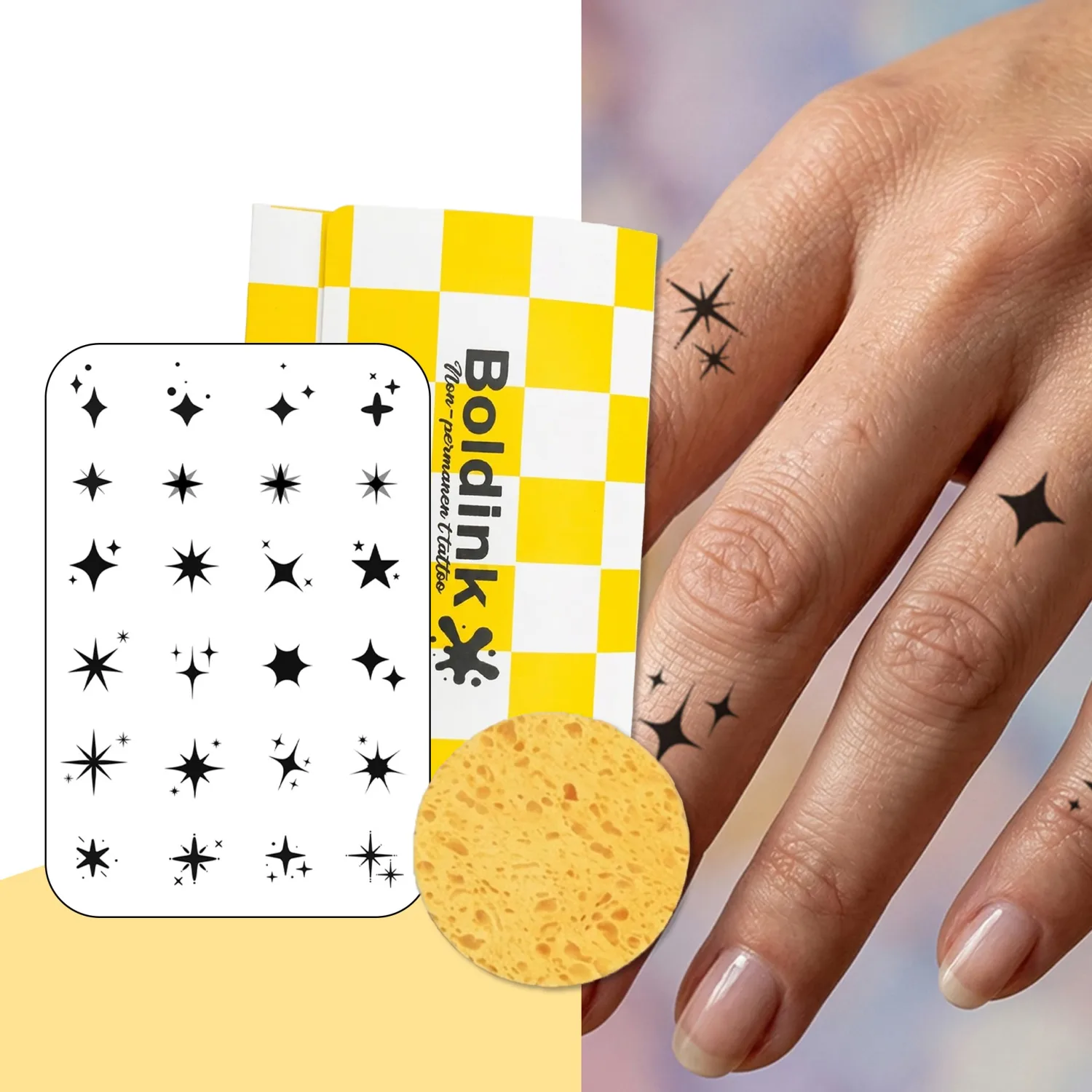 Tiny Star Temporary Tattoos for Adults,Small Fake Tattoos for Finger Hands