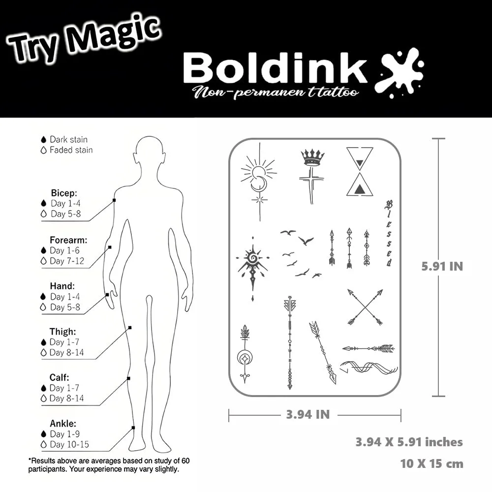 Arrow Temporary Tattoo for Adults Mini Fake Tattoo for Hand Neck Arm
