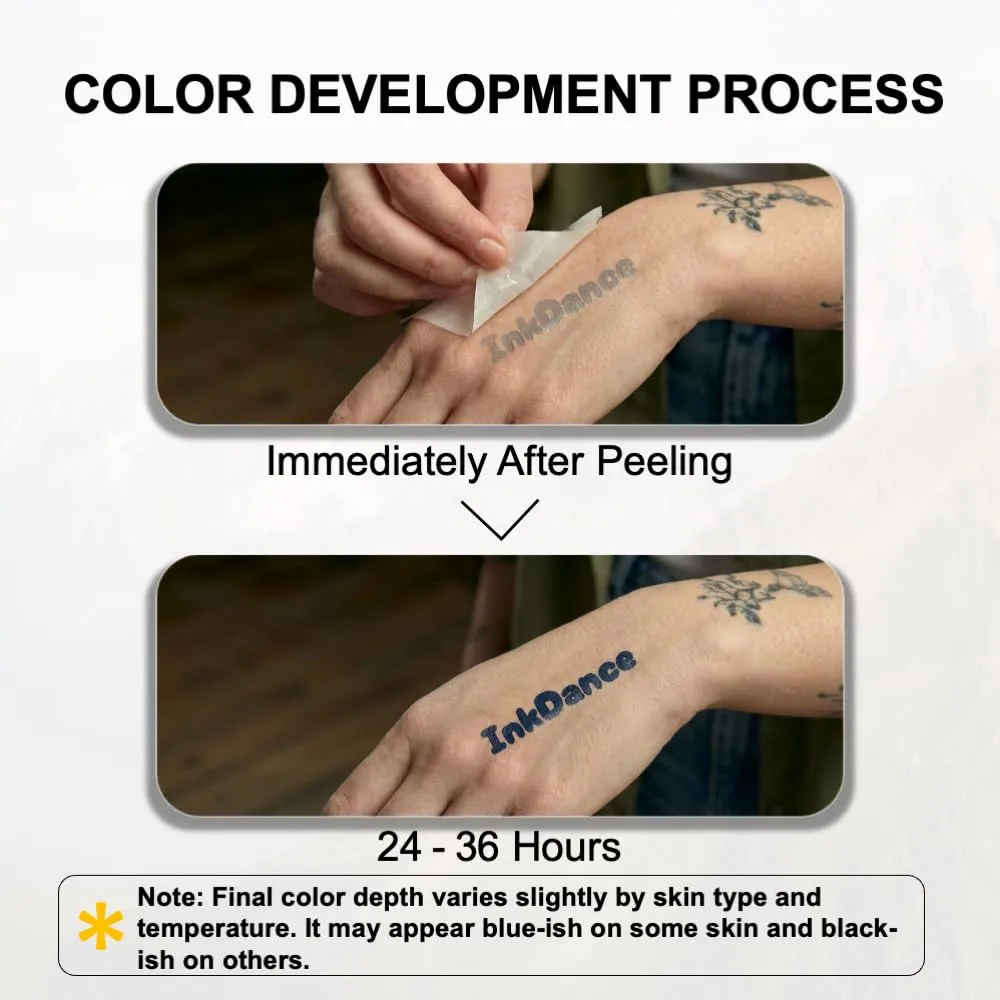 Semi-Permanent Tattoo, Lunar Moon, Long Lasting Temporary Tattoos, Waterproof Plant-Based Ink, Lasts 1-2 Weeks, Color Develops in 24 Hours MNF204, Set of 2