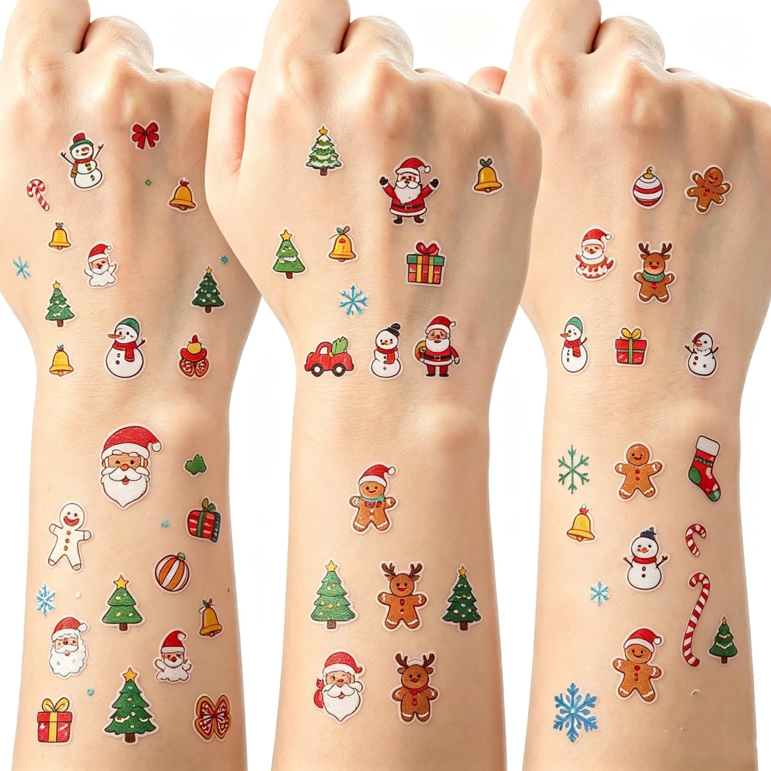 100pcs Christmas Temporary Tattoos Stickers,100 Pieces Christmas Fake Tattoo Stickers for Kids,Christmas Party Favor Birthday Decorations