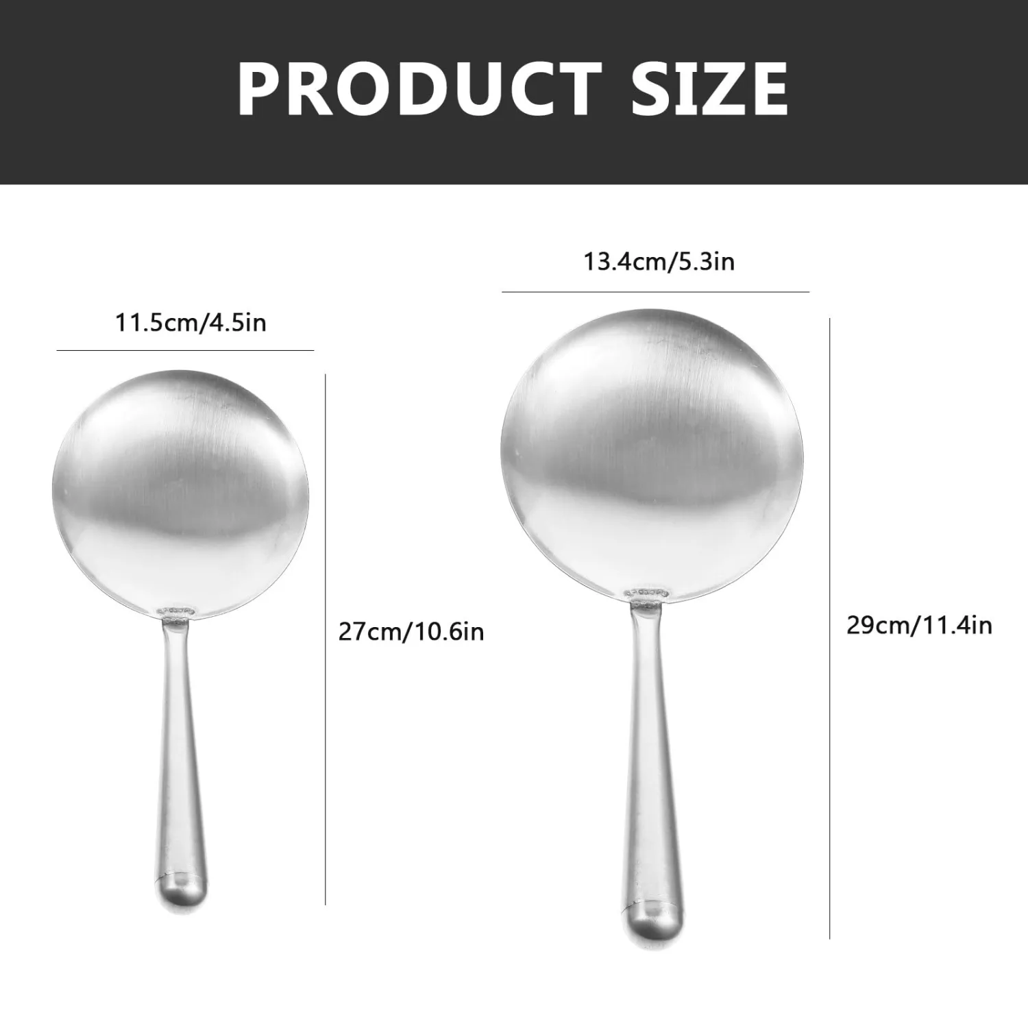 2pcs Stainless Steel Tofu Spoons Flat Ladle Kitchen Scoops Multi-use Cooking Serving Spoons for Tofu Pudding and Soybean Jelly