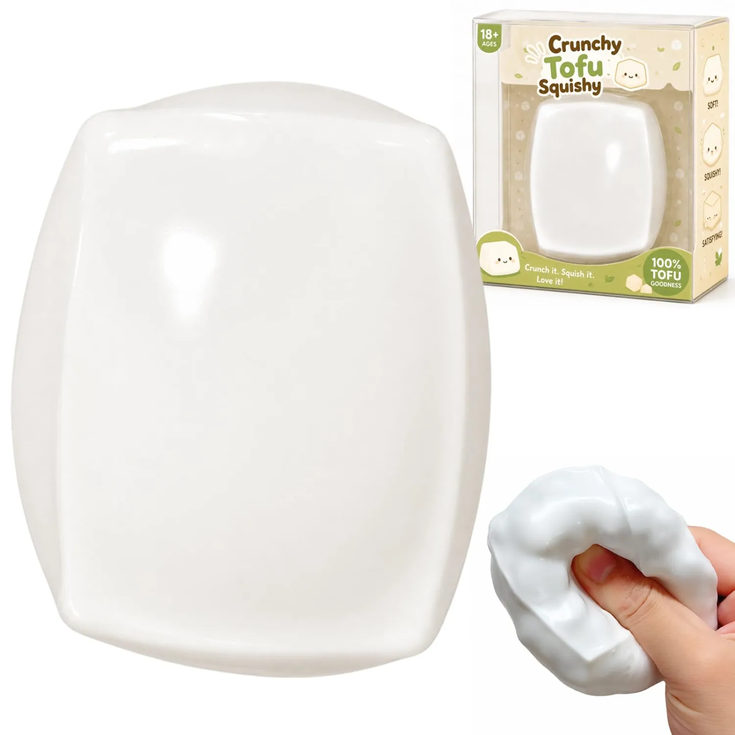Crunchy Tofu Squishy, Crispy Tofu Stress Ball for Adults，1 PCS