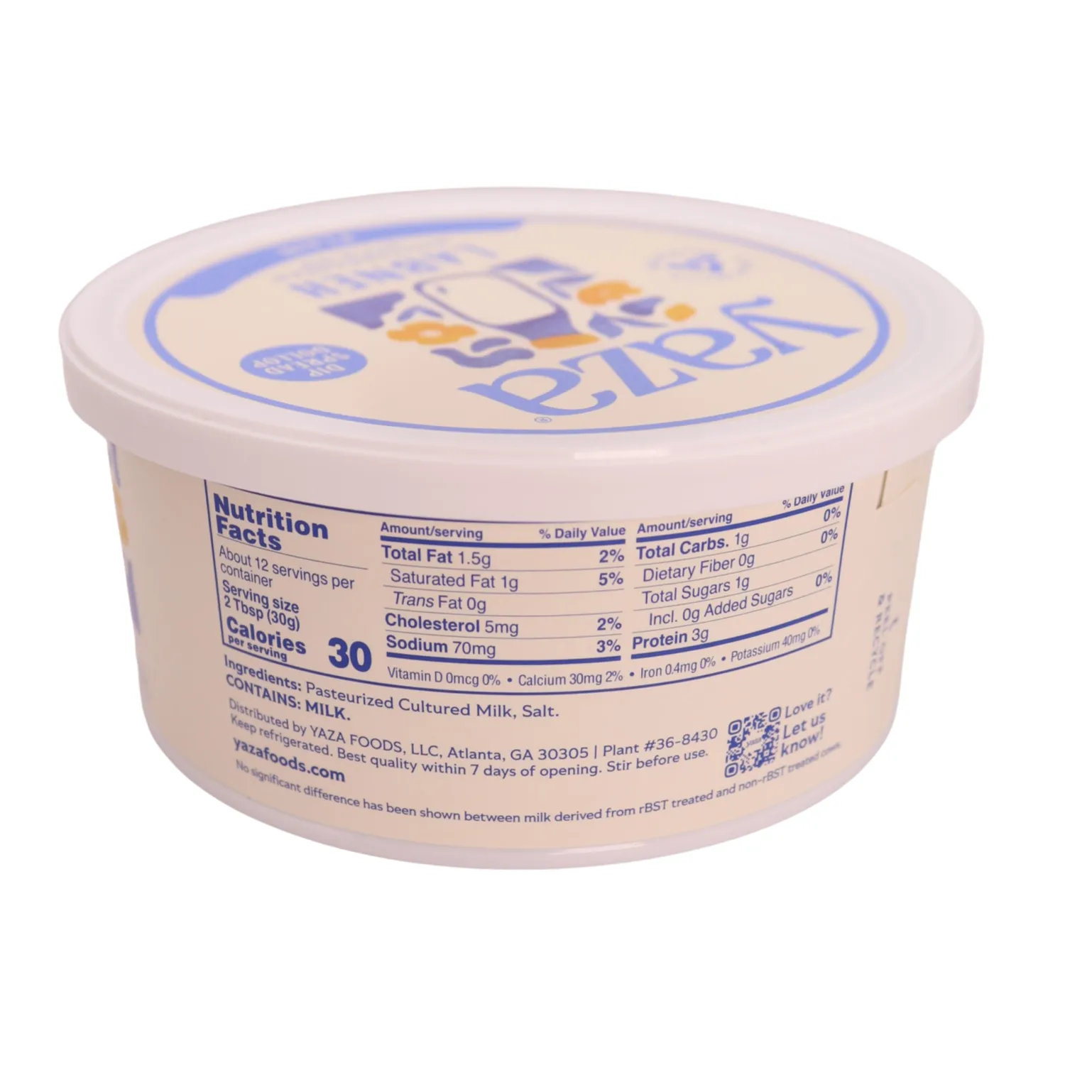 Yaza, Labneh Plain, 12 Ounce