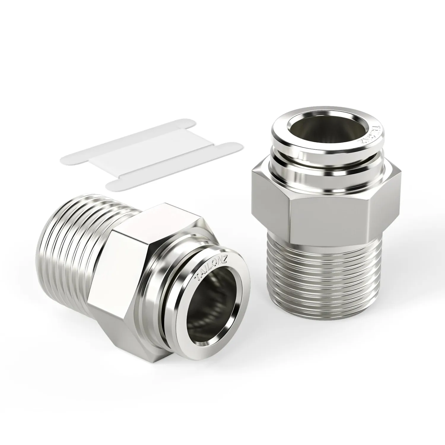 TAILONZ 304 Stainless Steel 1/4" x 1/8" NPT Push to Connect Straight 2Pcs