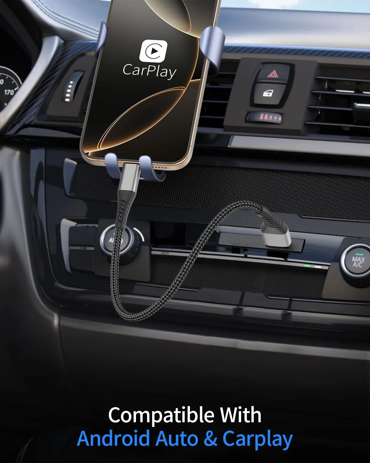 1ft Short USB C to USB C Cable, 2Pack Type C Fast Charging Cord for Car