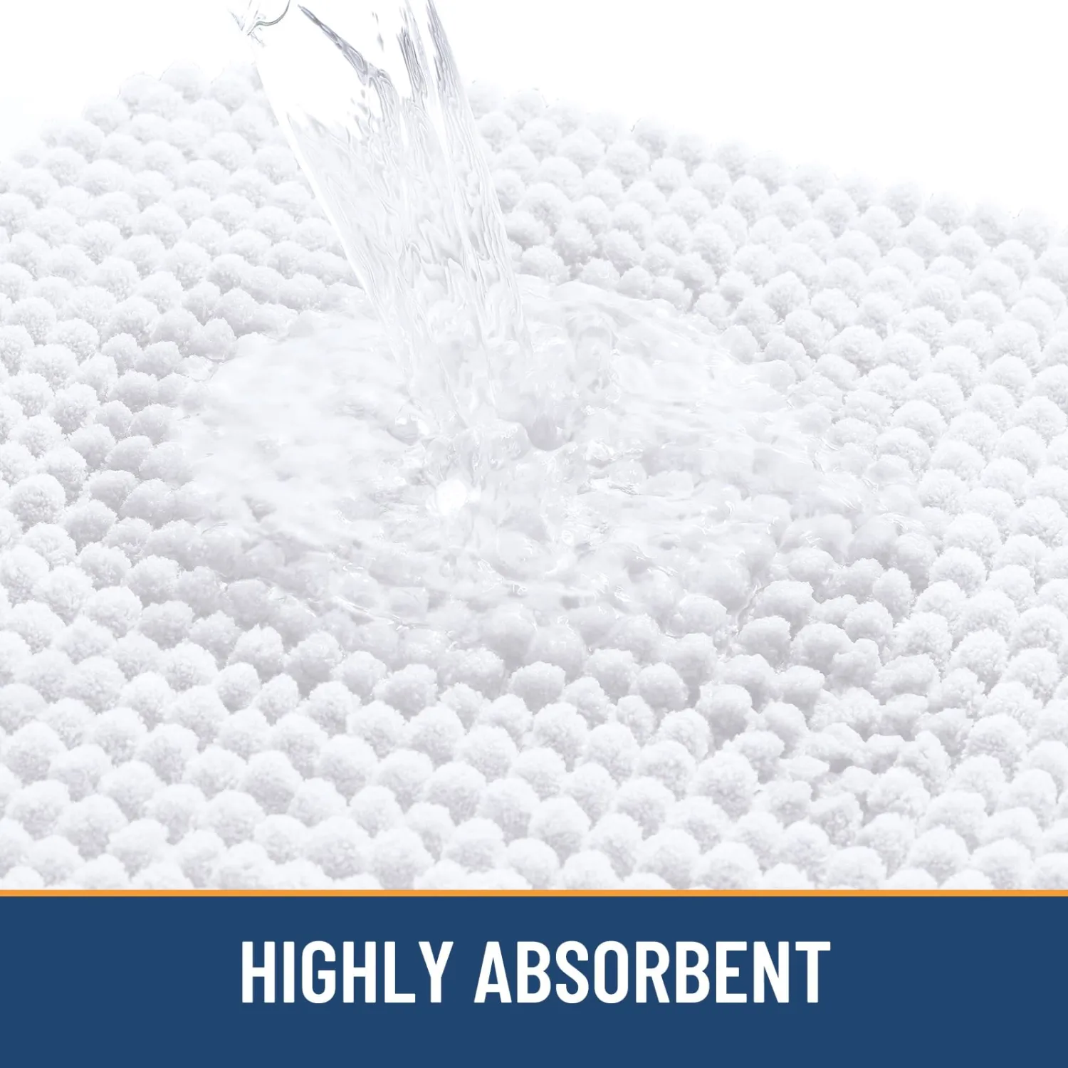 Arotive Chenille Bathroom Rugs 30x20, Soft Absorbent Bath Mat, White